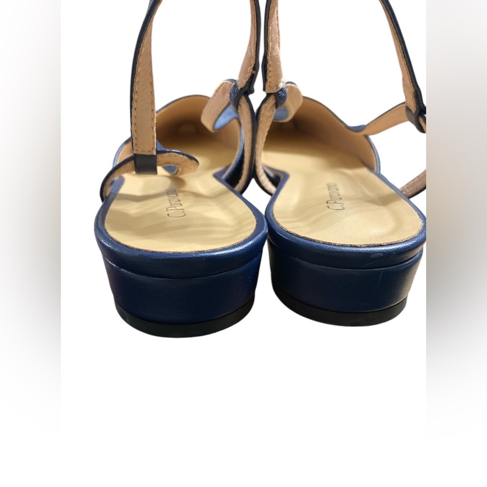 C.Paravano Women's Pointed Toe Slingback Flats | Comfort Heeled Sandals 11 - Picture 10 of 11